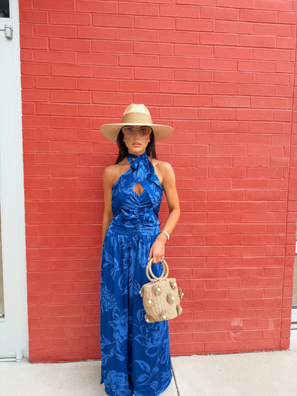 CIARA HALTER FLORAL MAXI DRESS