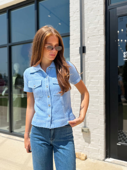 SIENNA WESTERN SHORT SLEEVE SWEATER