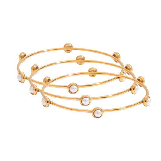 PEARL BANGLE TRIO SET