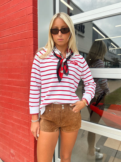 QUARTER ZIP HOGS SWEATER