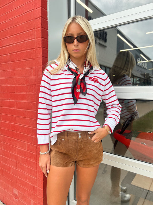 QUARTER ZIP HOGS SWEATER
