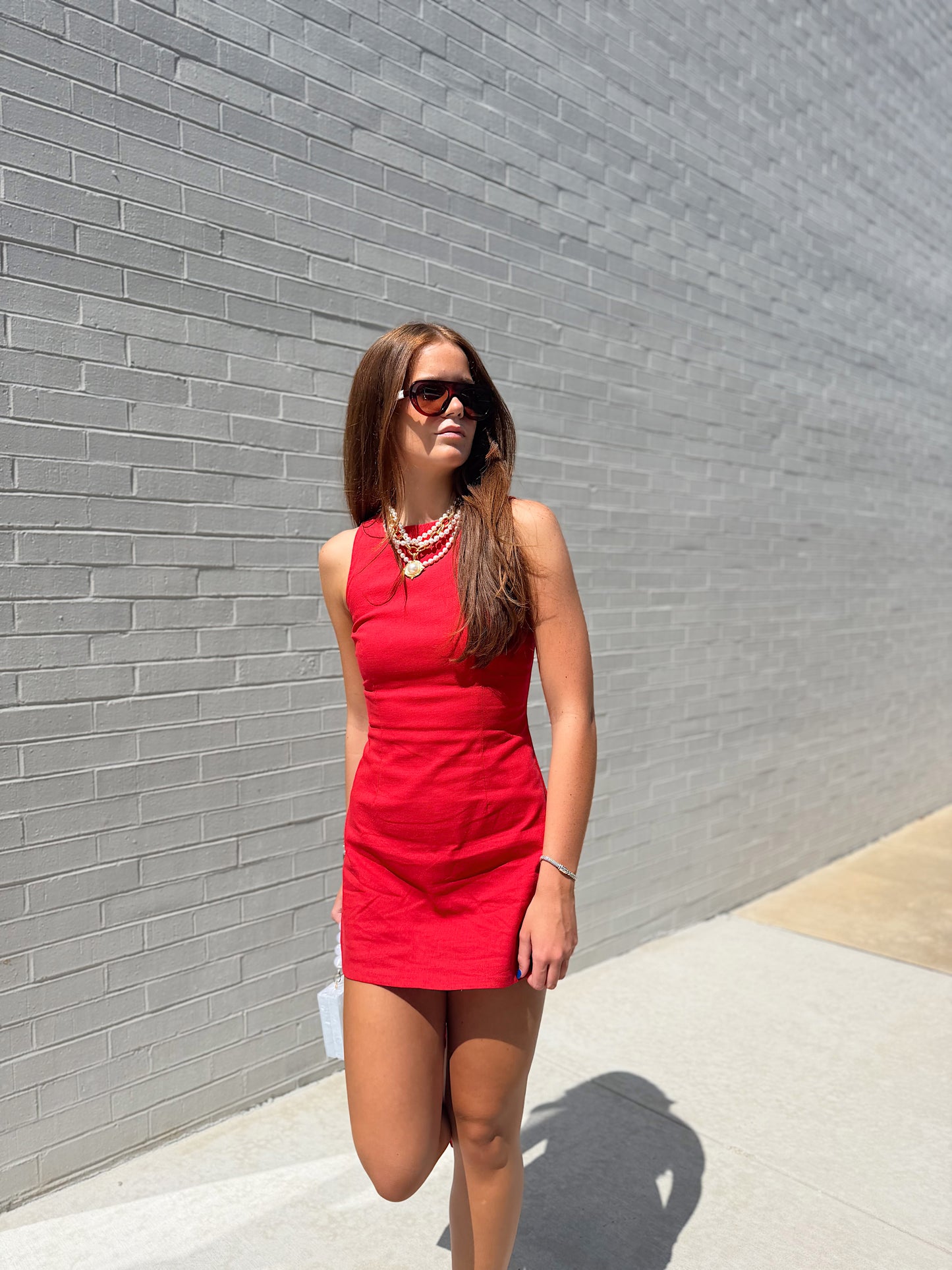 BOAT NECK MINI DRESS