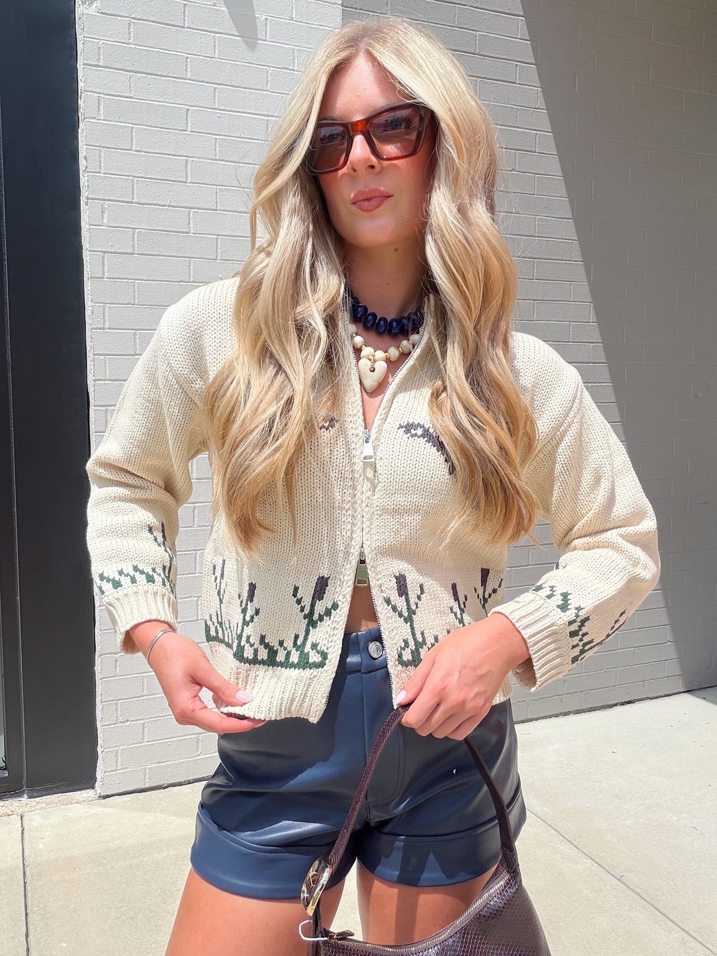 SONG BIRD ZIP SWEATER