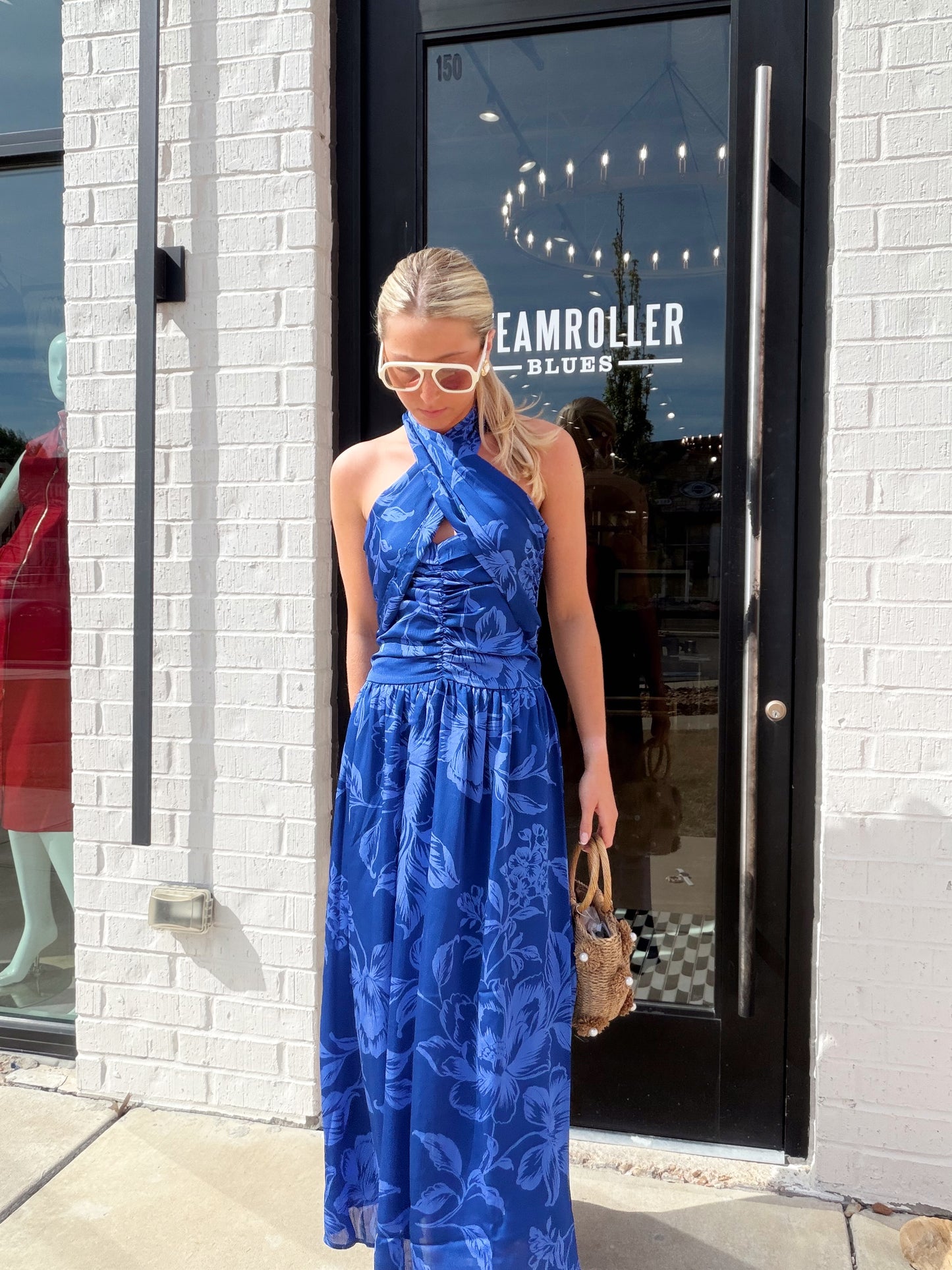 CIARA HALTER FLORAL MAXI DRESS