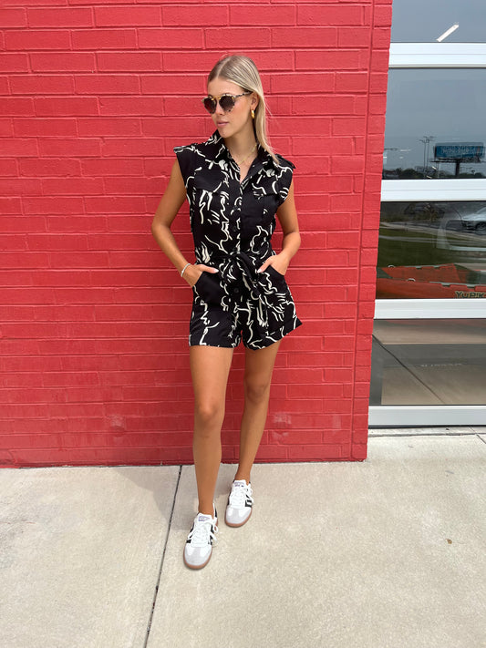 ABSTRACT UTILITY ROMPER