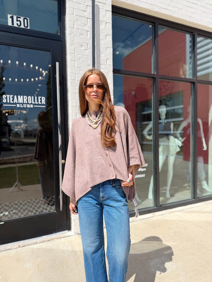 COSTANZA BUTTON FRONT PONCHO