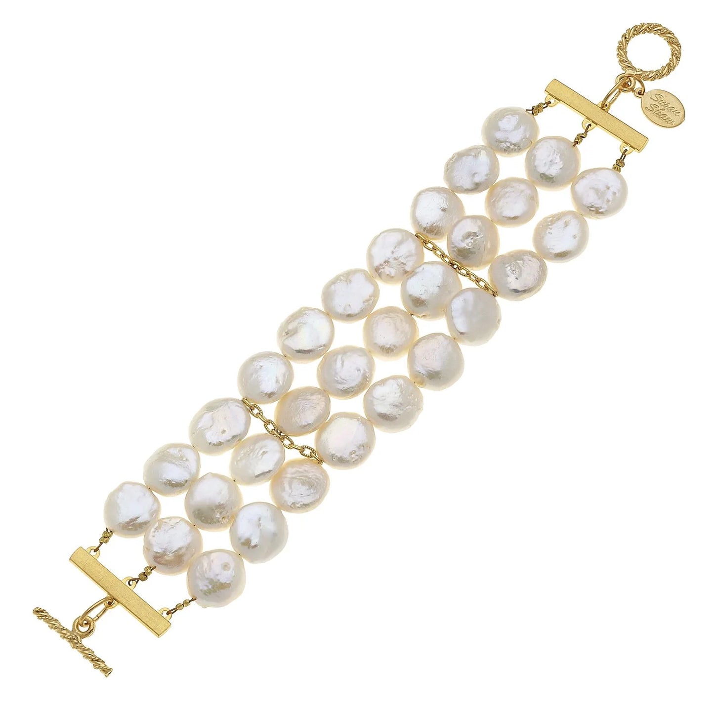 COIN PEARL ROW BRACELET