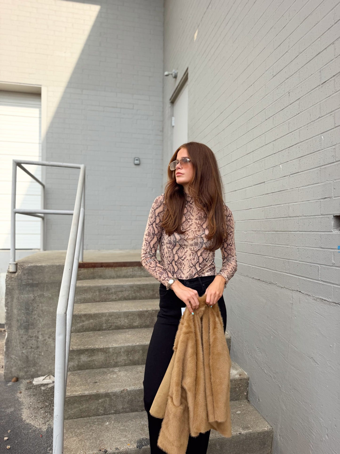SPENCER FUNNEL NECK TOP SHEER