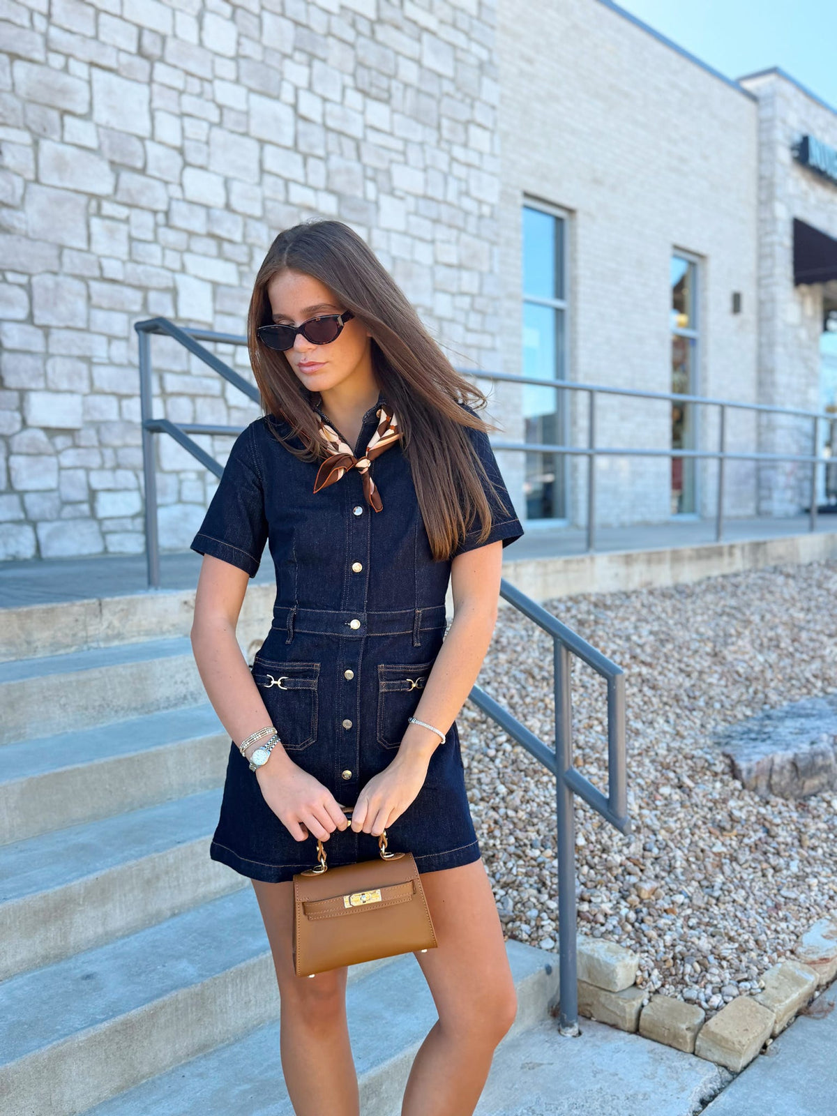 CRUSH DENIM DRESS