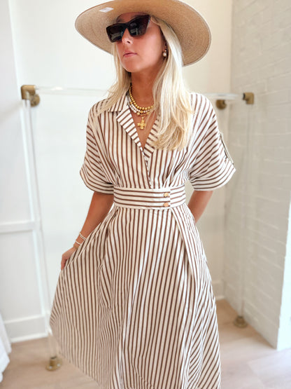 MIDI DRESS WITH DOLMAN SHORT SLEEVE