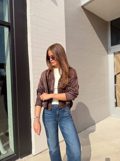 ALL DAY CROPPED SUEDE JACKET