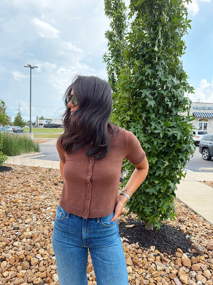 LEIA SHORT SLEEVE KNIT TOP