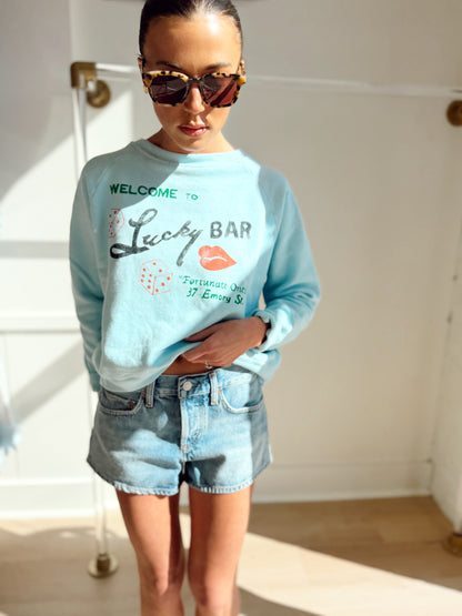 LUCKY BAR SHRUNKEN RAGLAN SWEATSHIRT