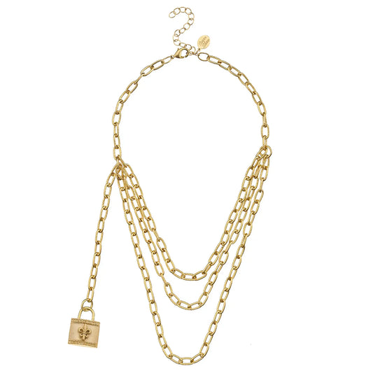 MULTI LAYER LOCK NECKLACE