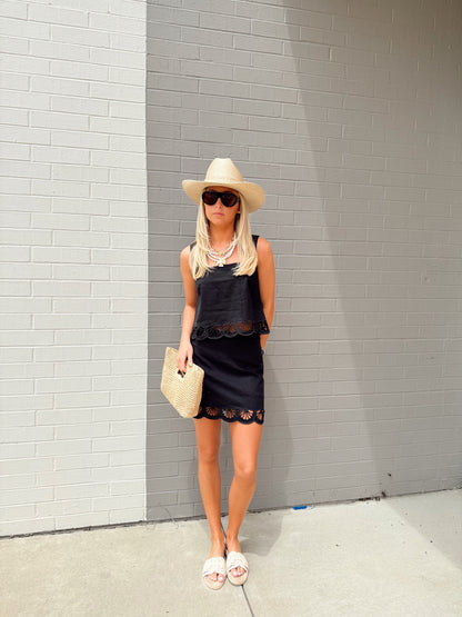CHARLENE EMBROIDERY MINI SKIRT