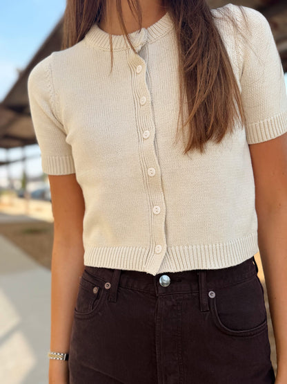 LEIA SHORT SLEEVE KNIT TOP