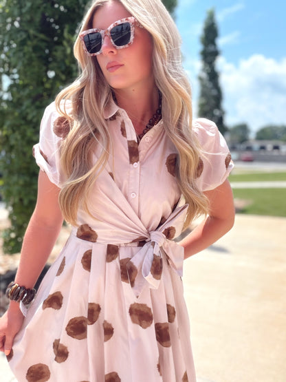 BLUSH DOT TIE DRESS