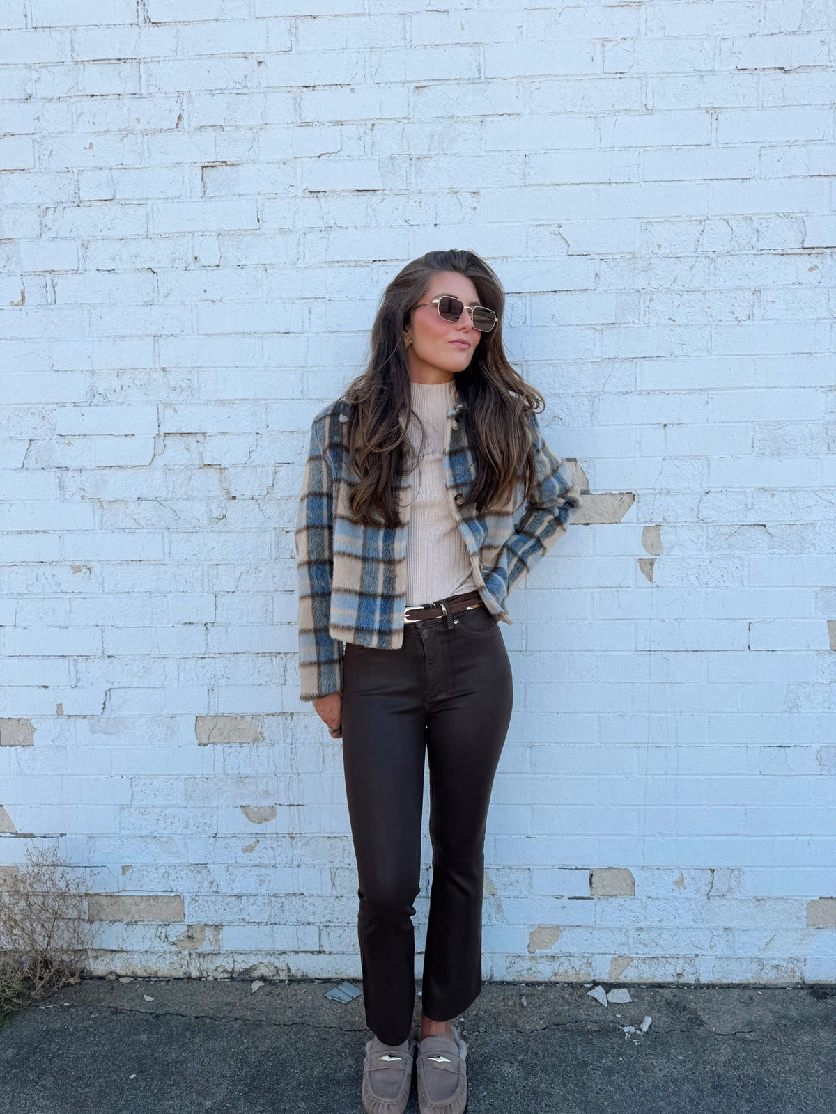 PETRA PLAID SHRUNKEN JACKET