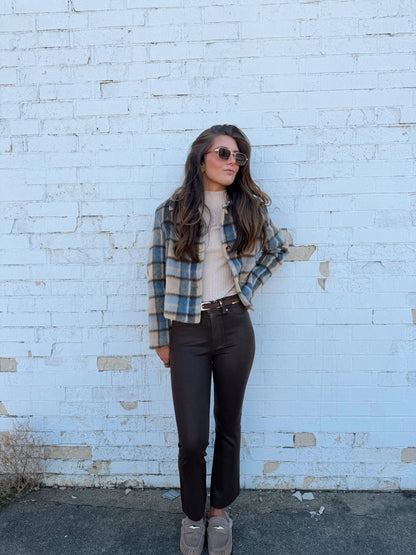PETRA PLAID SHRUNKEN JACKET