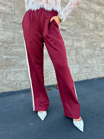 WIDE LEG TRACK PANTS