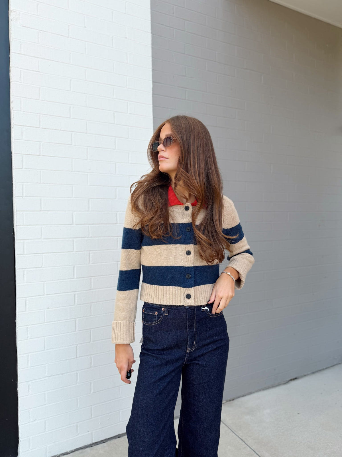 COLLAR BUTTON UP SWEATER