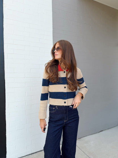 COLLAR BUTTON UP SWEATER