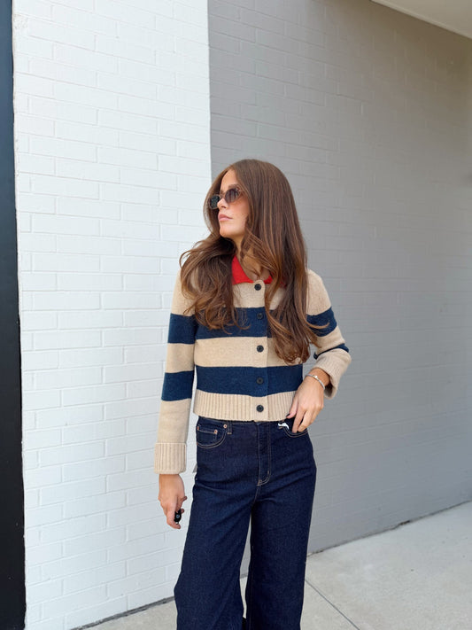 COLLAR BUTTON UP SWEATER