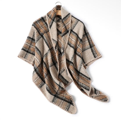 PLAID TRIANGLE SHAWL
