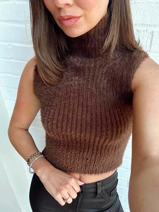 FUZZY SWEATER TANK