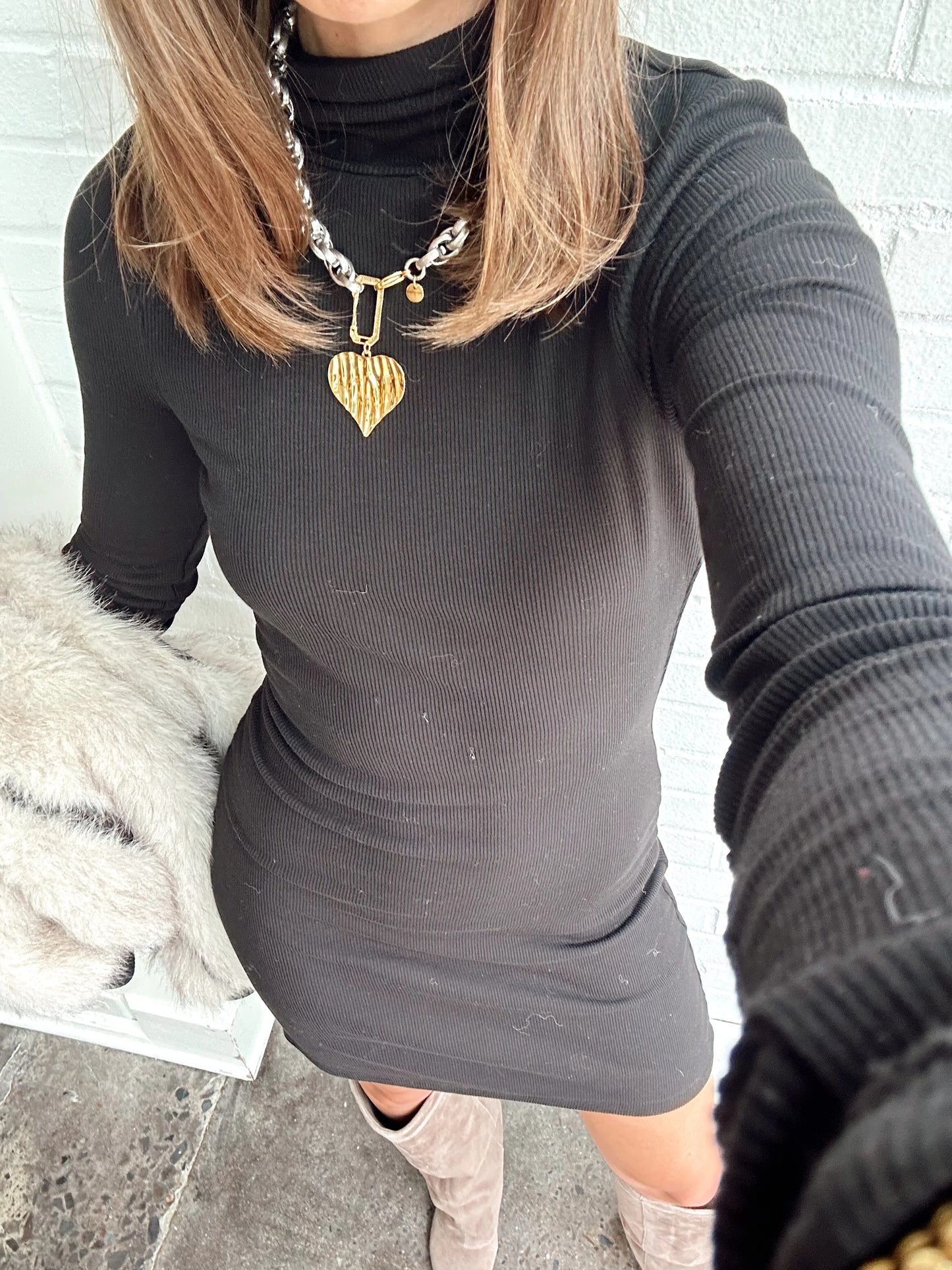TURTLE NECK L/S DRESS