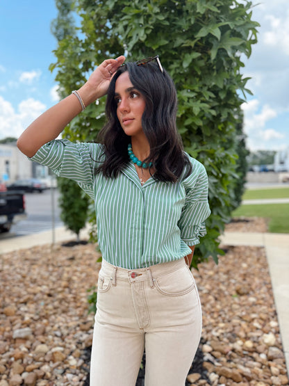 STRIPED BUTTON DOWN SHIRT