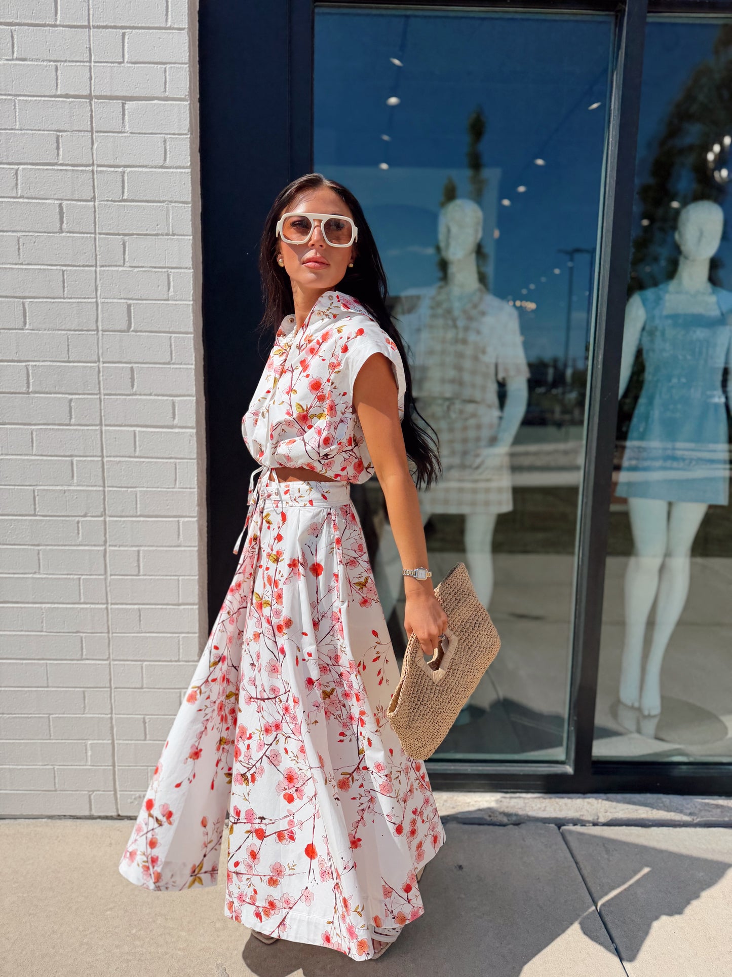 LOLA PRINT MIDI SKIRT