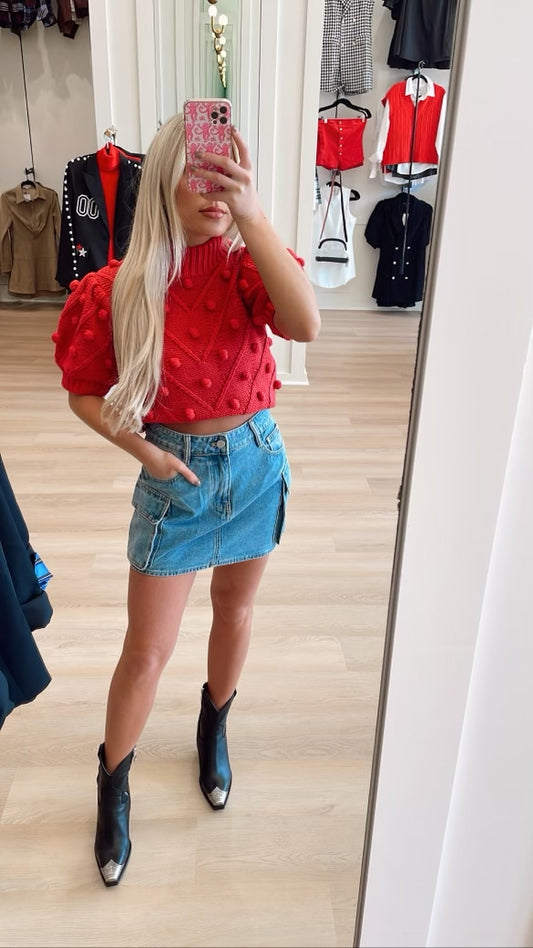 DENIM CARGO SKIRT