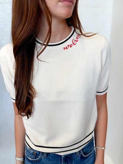 SHORT SLEEVE WOLVES EMBROIDERED