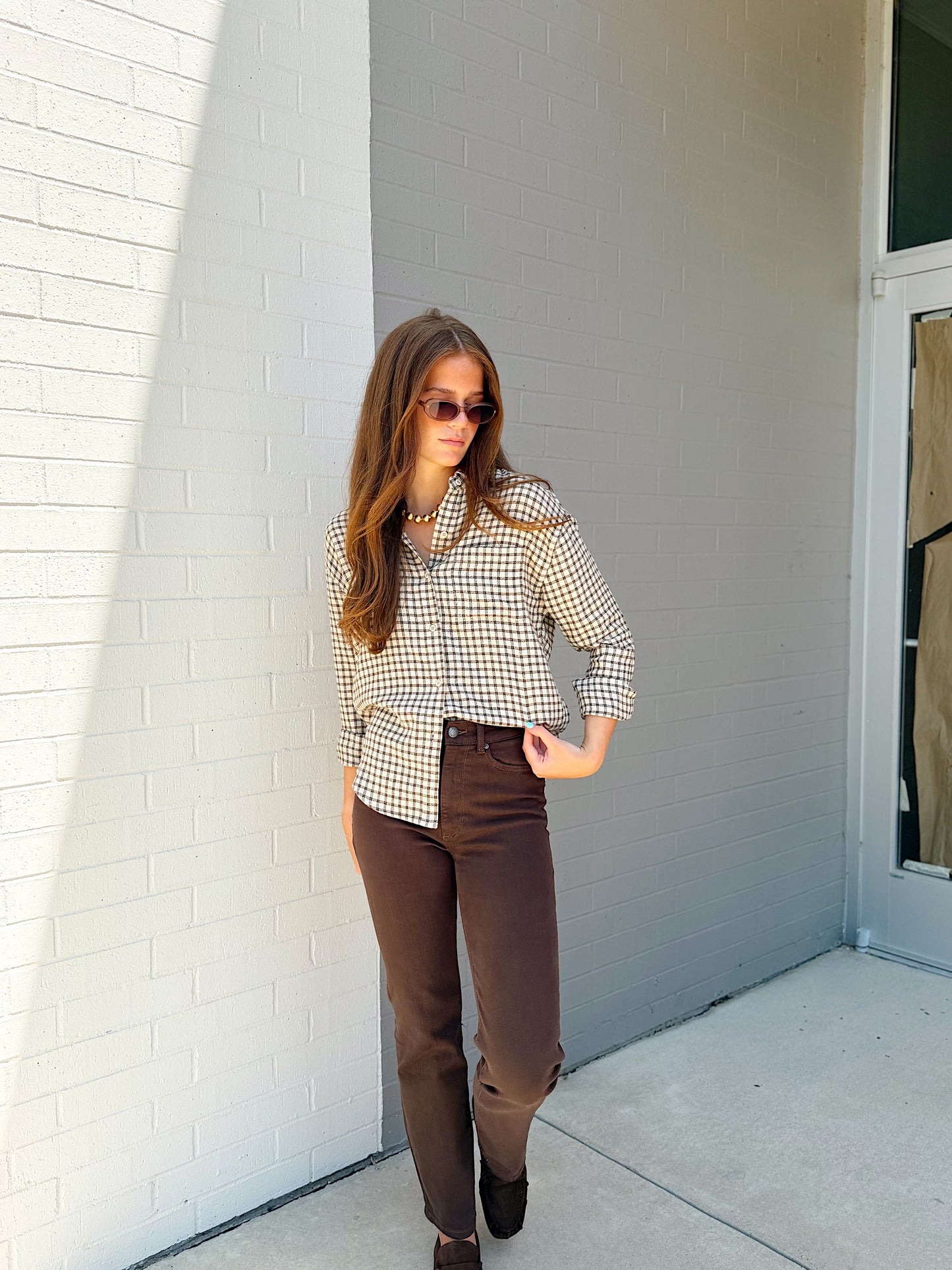 RIVER PLAID BUTTON UP