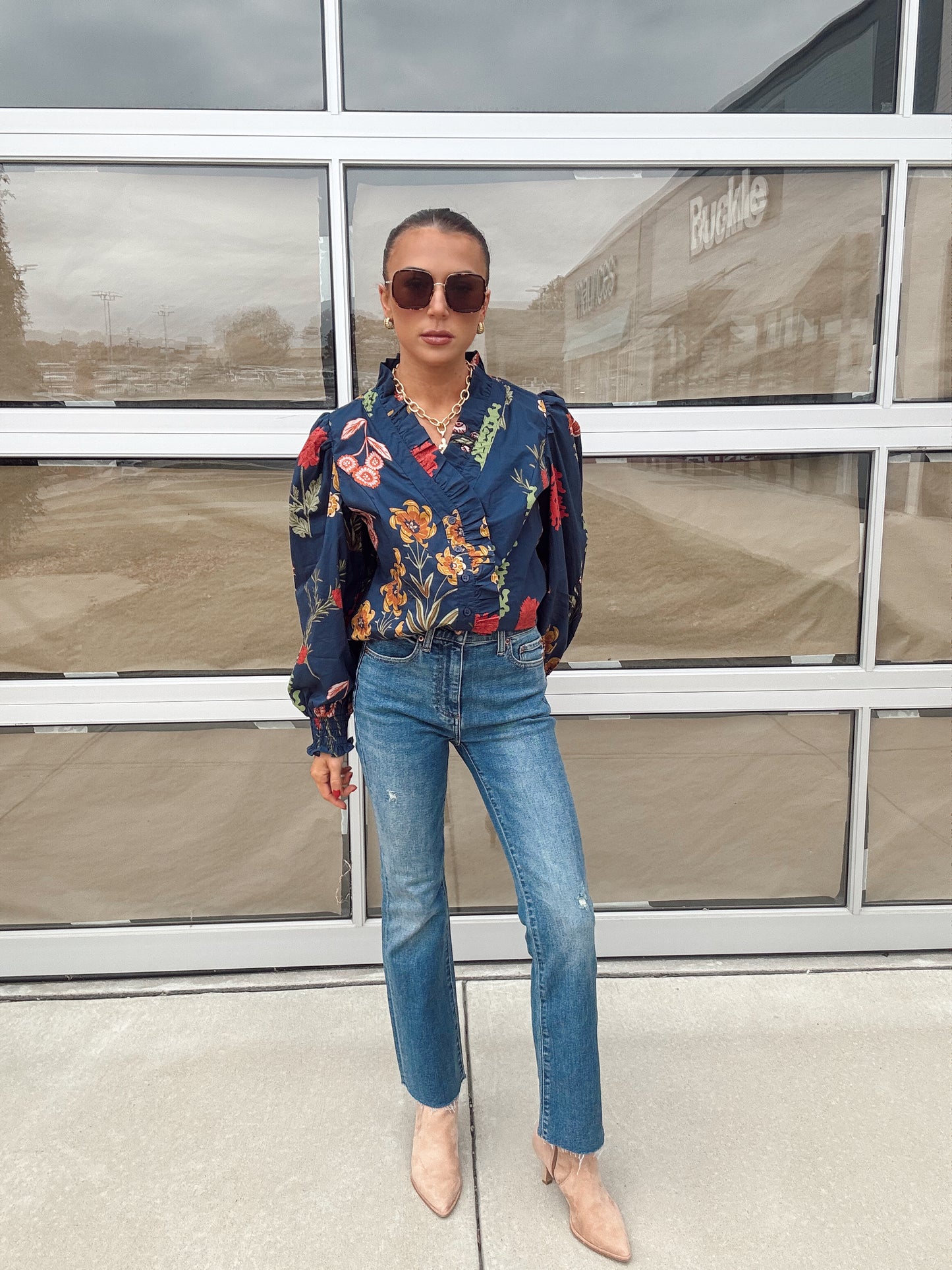 MIDNIGHT FLORAL MIX BLOUSE