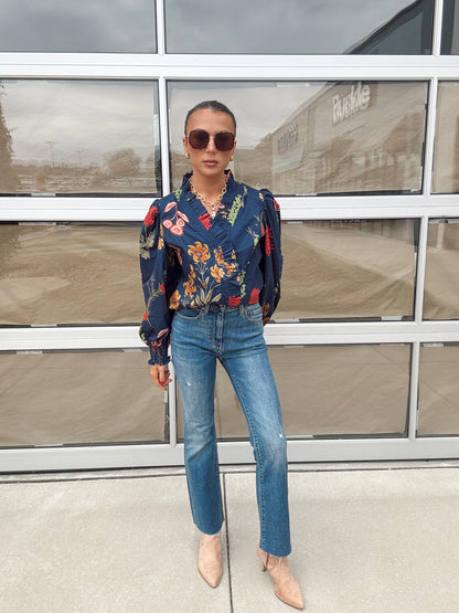 MIDNIGHT FLORAL MIX BLOUSE