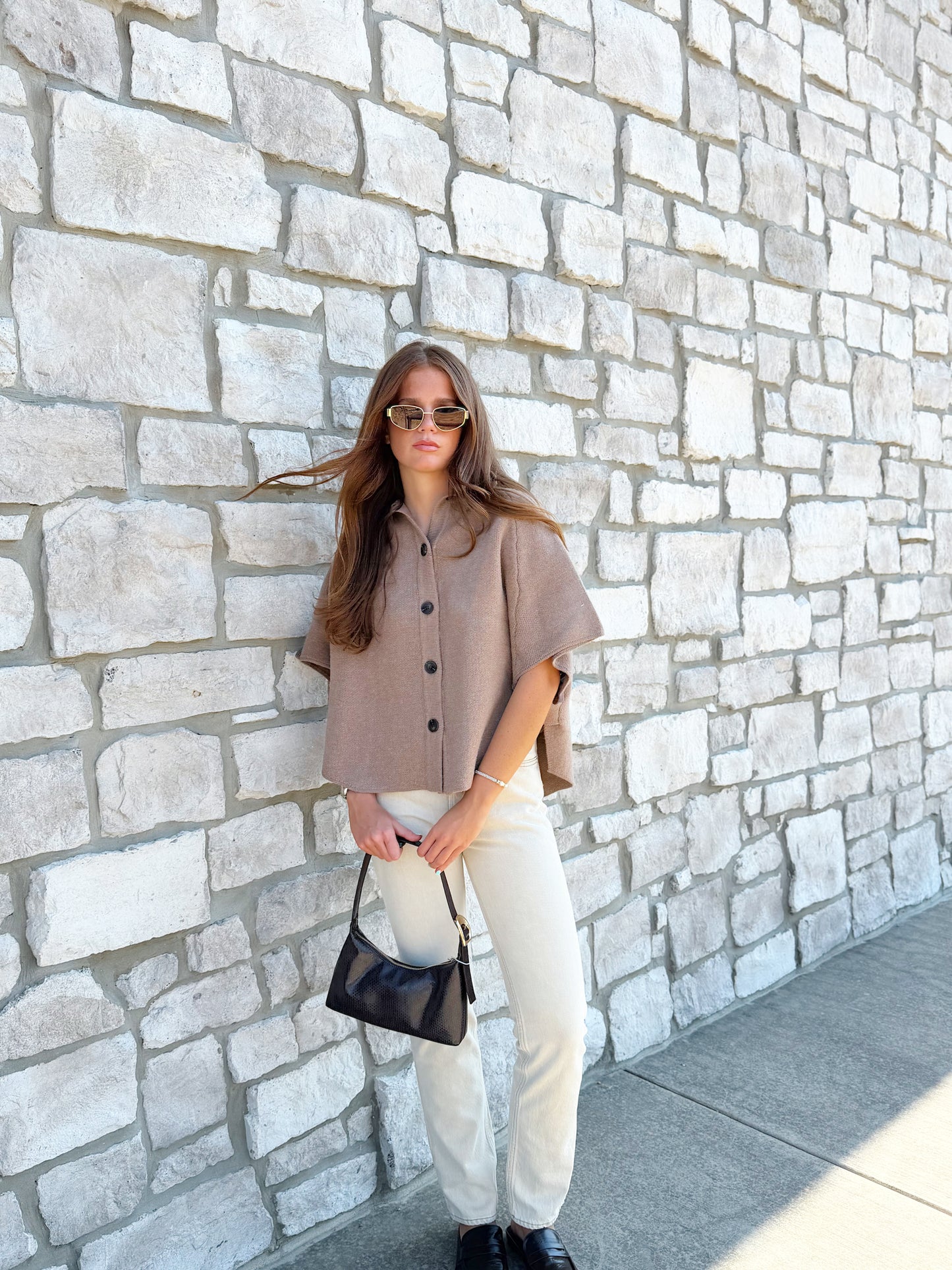 MOCKNECK KNIT PONCHO
