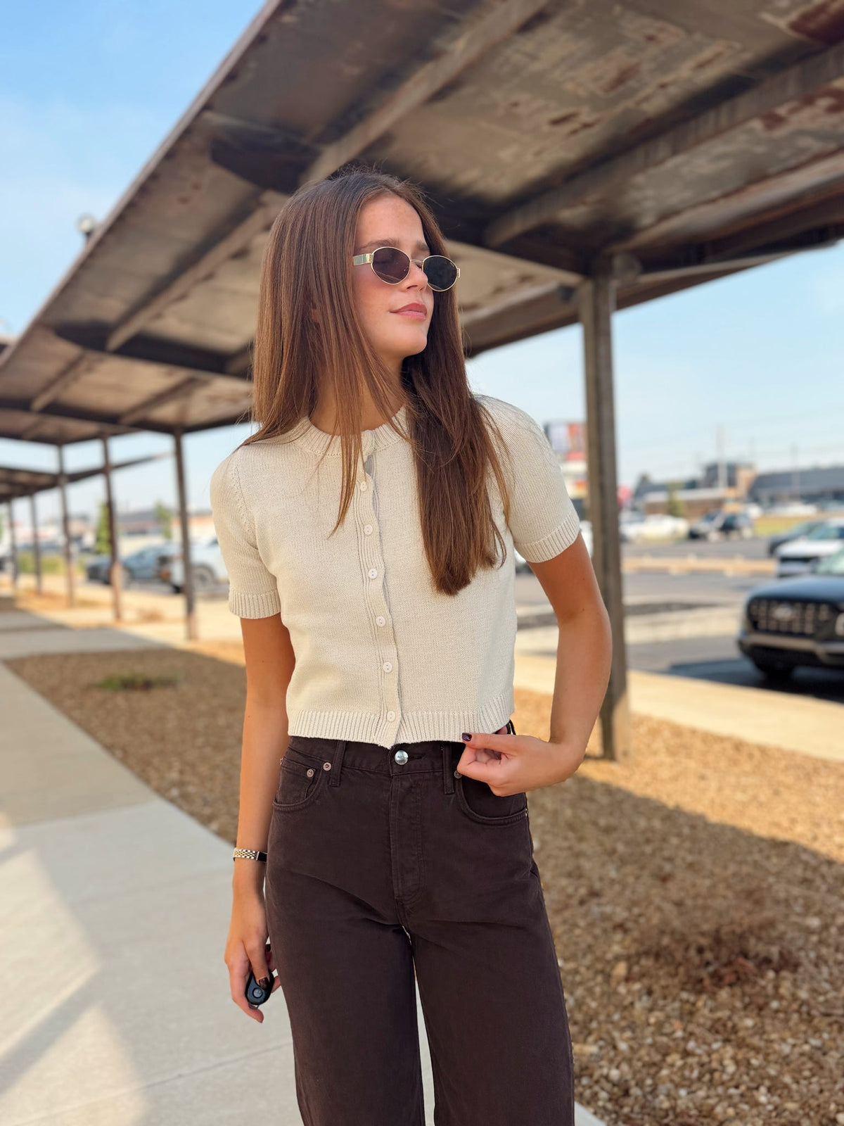 LEIA SHORT SLEEVE KNIT TOP