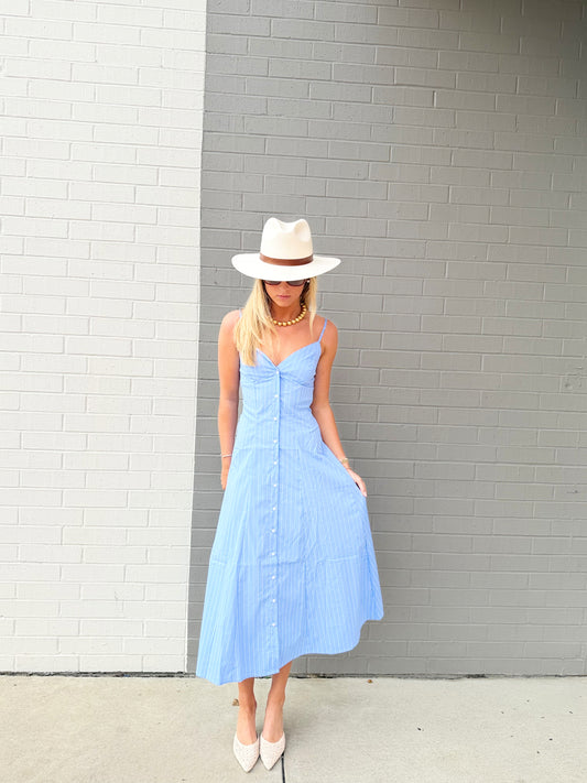 ADRIA POPLIN BUTTON FRONT DRESS