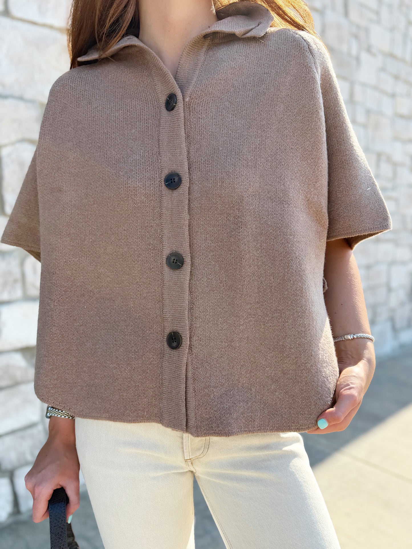 MOCKNECK KNIT PONCHO