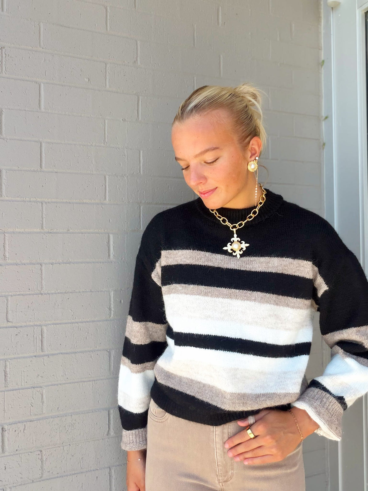 FAUSTIAN LS STRIPE PULLOVER