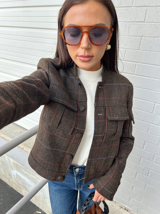 EDEN PLAID MILITARY JACKET