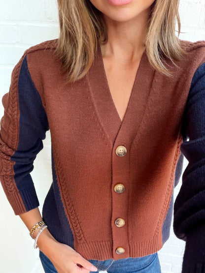 ISLA COLOR BLOCKED CARDIGAN