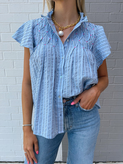 CHARLIE PINSTRIPE TOP