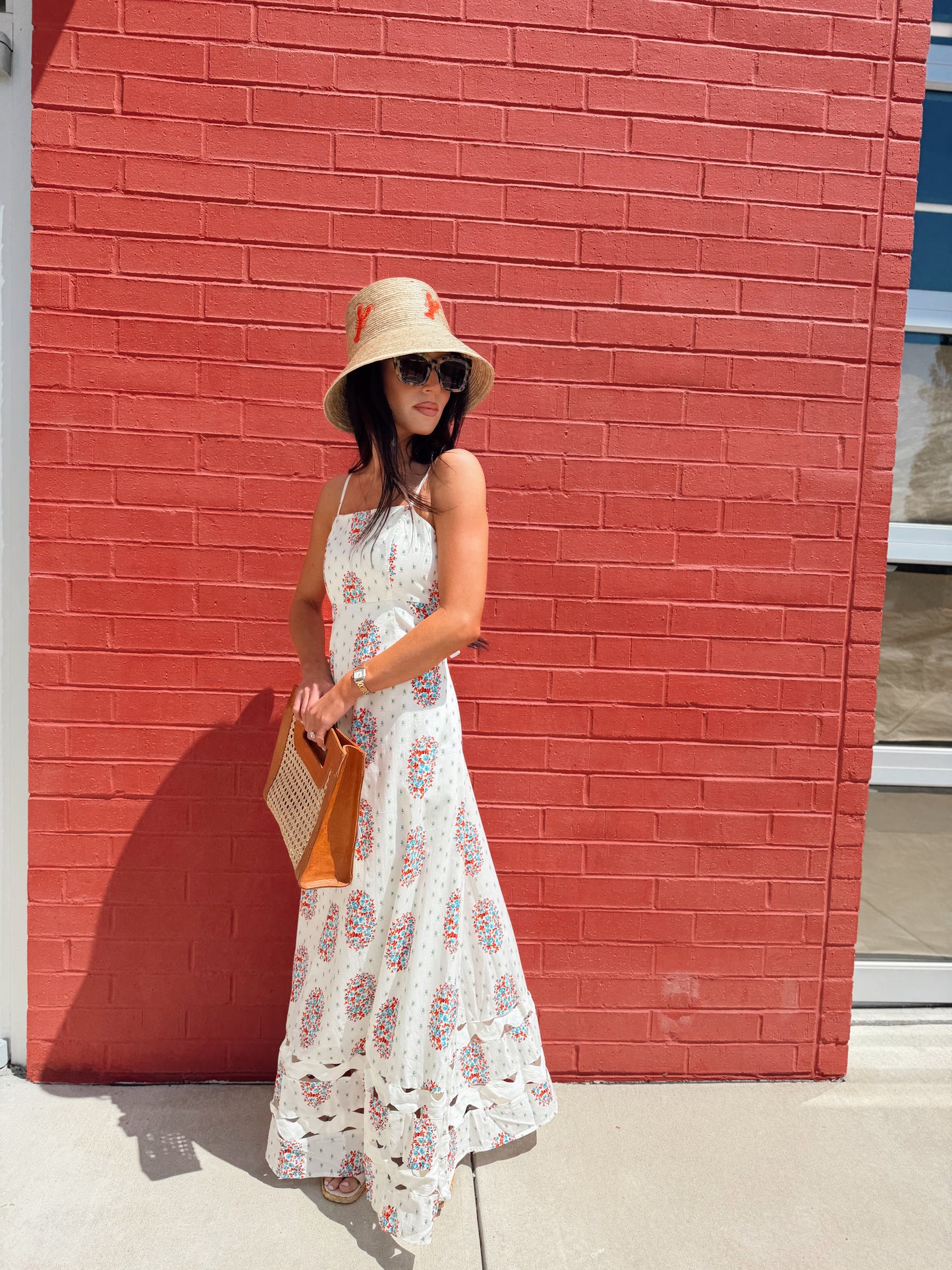 FLORAL DETAIL MAXI DRESS WITH RIC RAC DETAILING