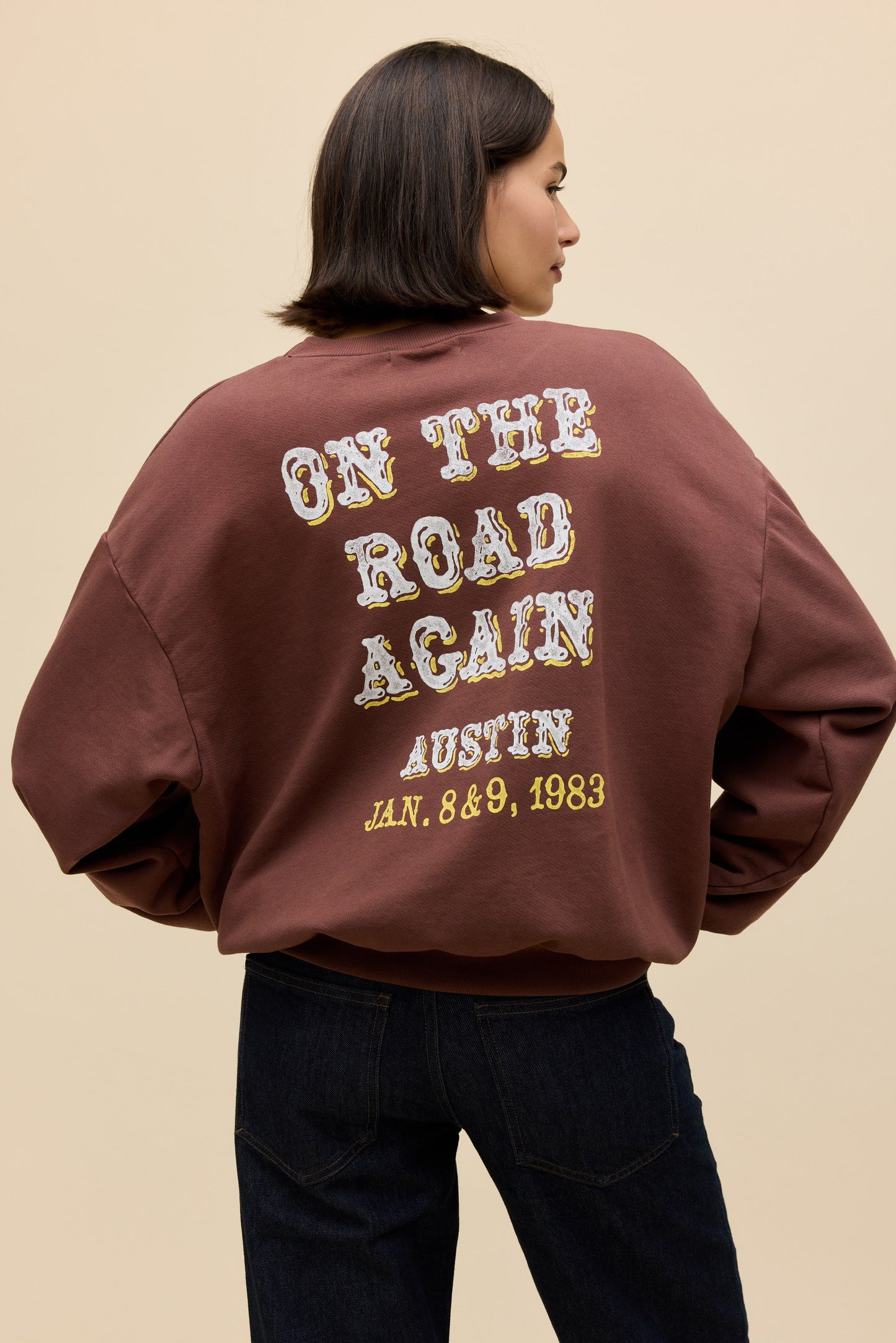 WILLIE NELSON IN AUSTIN OVERSIZED CREW SWEATSHIRT