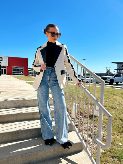 RELAXED STRETCH POINT BLAZER