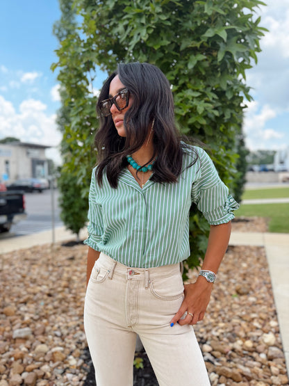 STRIPED BUTTON DOWN SHIRT