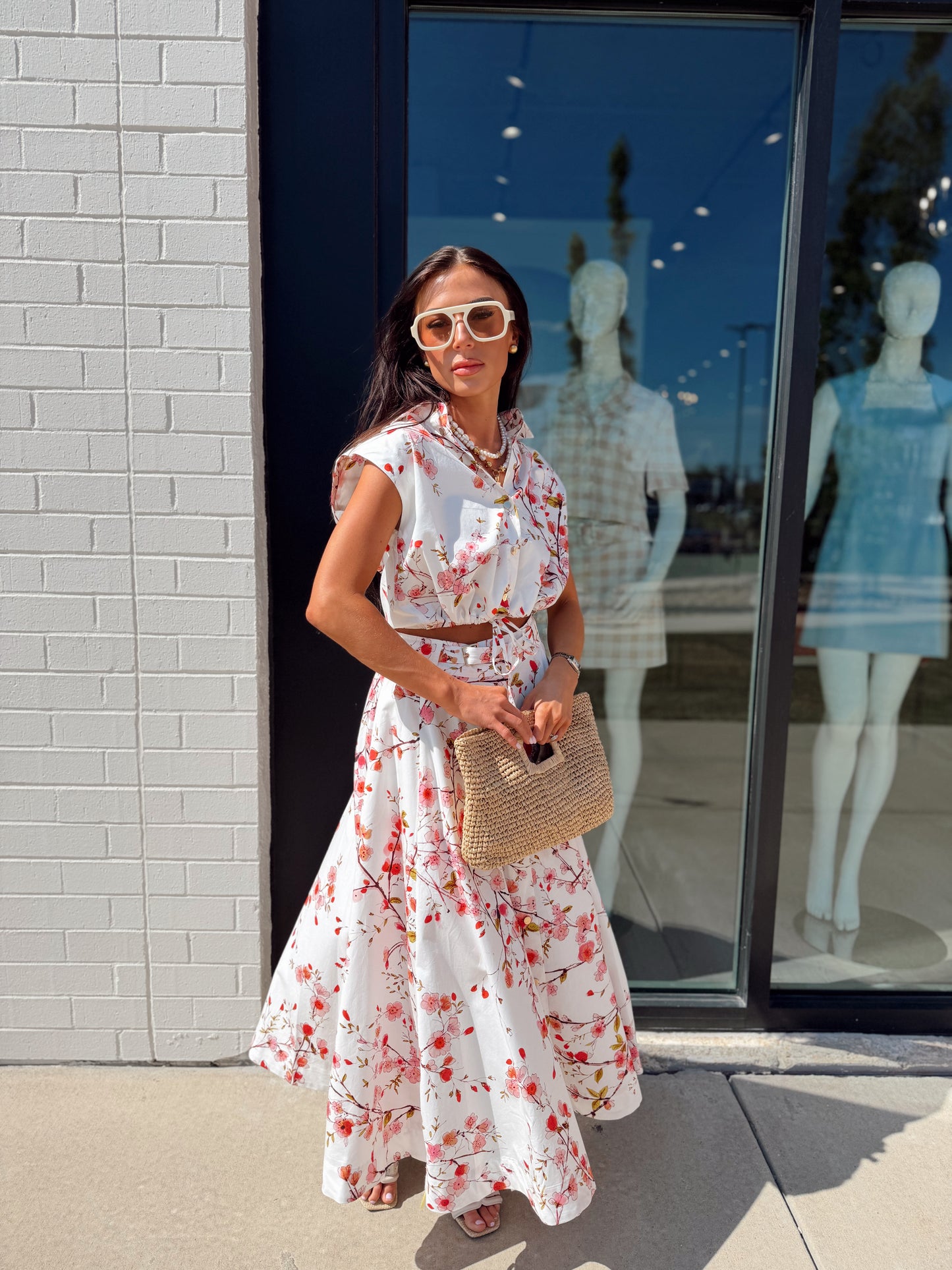 LOLA PRINT MIDI SKIRT